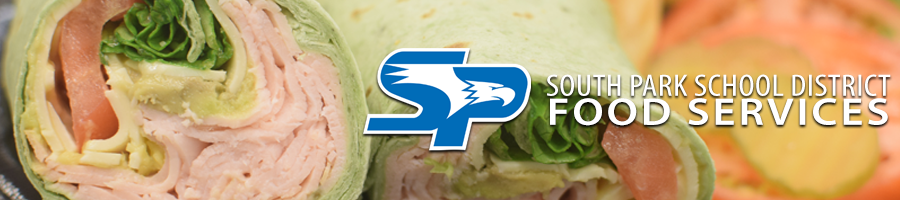 Picture of a wrap with South Park School District Food Services text and logo
